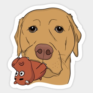 Playful Yellow Lab Sticker